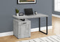 Computer Desk, Home Office, Laptop, Left, Right Set-up, Storage Drawers, 48"l, Work, Grey Laminate, Black Metal, Contemporary, Modern