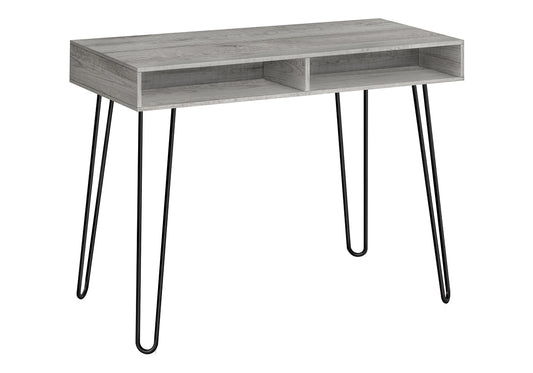 Computer Desk, Home Office, Laptop, Left, Right Set-up, Storage Drawers, 40"l, Work, Grey Laminate, Black Metal, Contemporary, Modern