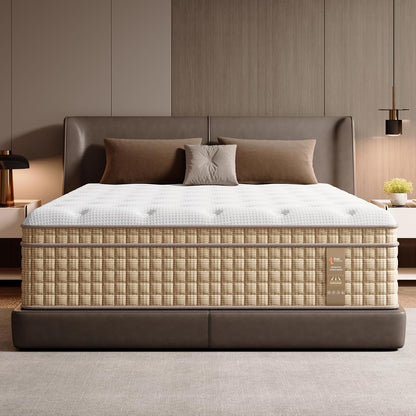 King Mattress 14 Inch, 7-Zone Contouring Bed in a Box,Firm Hotel Collection Hybrid Mattresses with Extra Lumbar & Shoulder Support