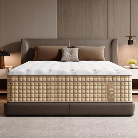 King Mattress 14 Inch, 7-Zone Contouring Bed in a Box,Firm Hotel Collection Hybrid Mattresses with Extra Lumbar & Shoulder Support