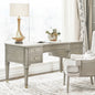 Dauphin Gold Accent 5-Drawer Wood Executive Desk Grey Cashmere Rubber Wood & Veneer
