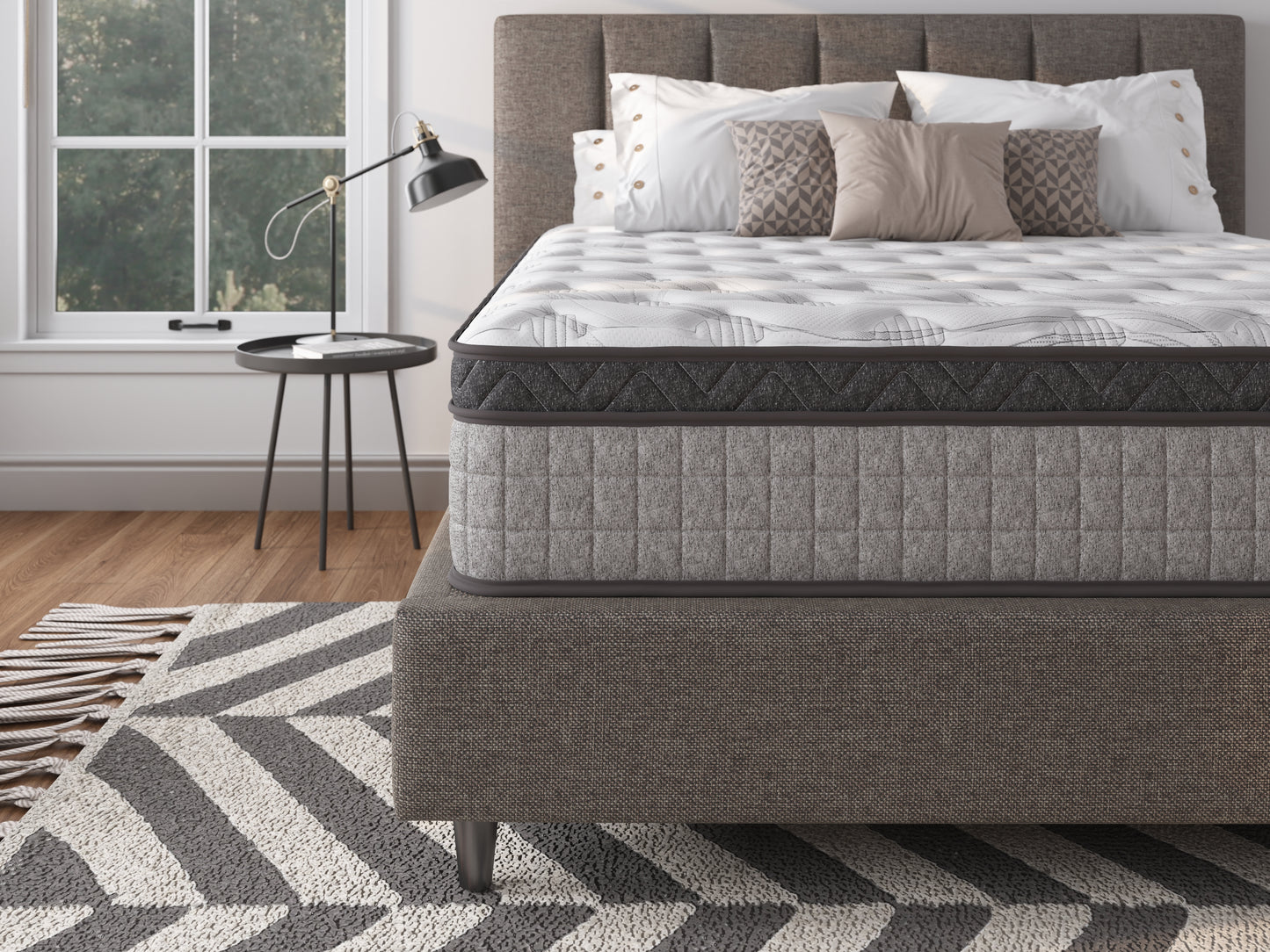 Cooling Gel Memory Foam Mattress - Queen Size, Gray