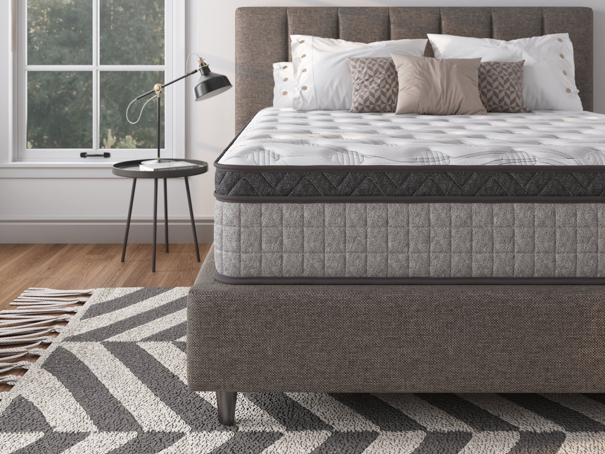 Cooling Gel Memory Foam Mattress - Queen Size, Gray