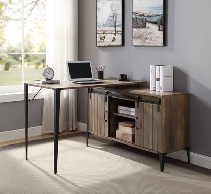 Zakwani 48" Gray Oak & Black Finish Writing Desk