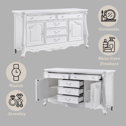 White Synthetic Wood Dresser - 39" Wide Storage for Bedroom