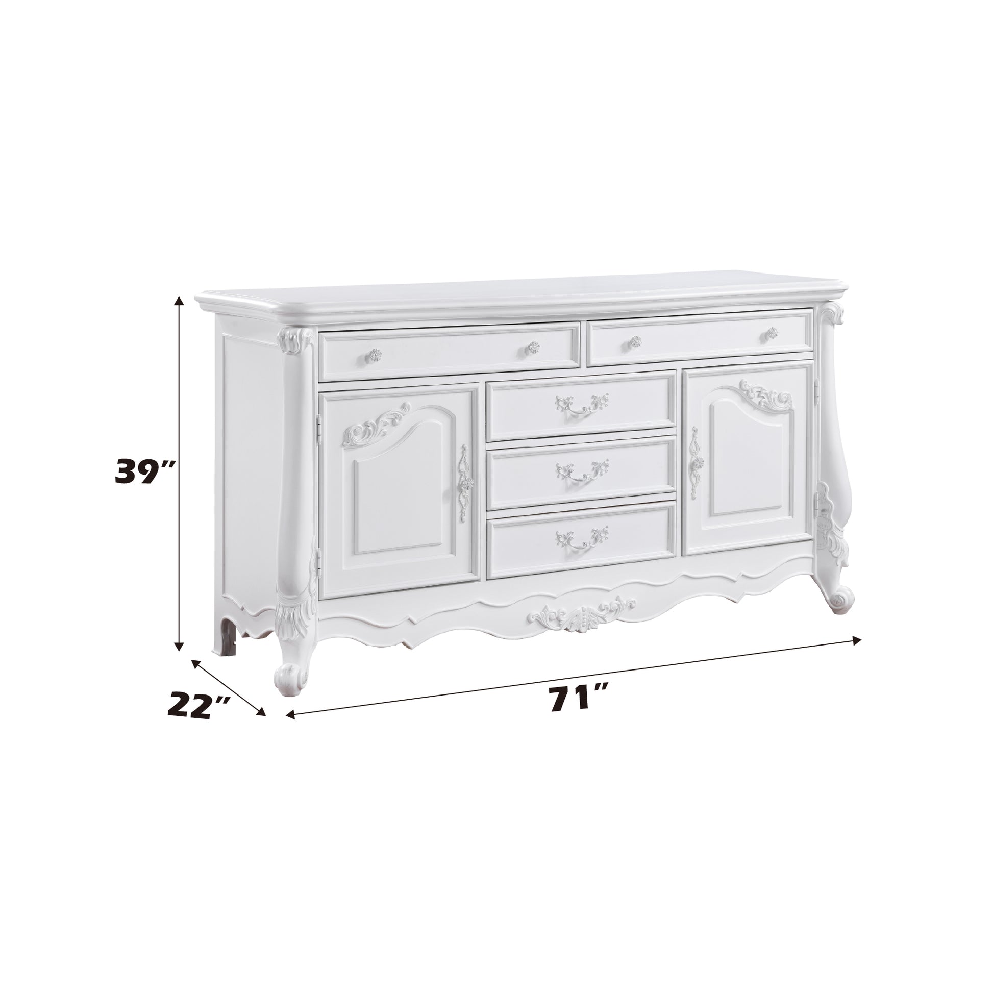 White Synthetic Wood Dresser - 39" Wide Storage for Bedroom
