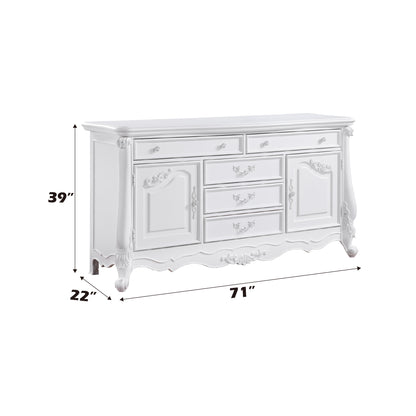 White Synthetic Wood Dresser - 39" Wide Storage for Bedroom