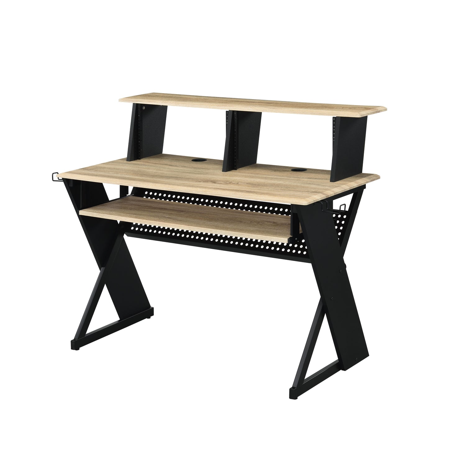Eleazar Natural Oak Finish Music Recording Studio Desk - 24"W Workstation