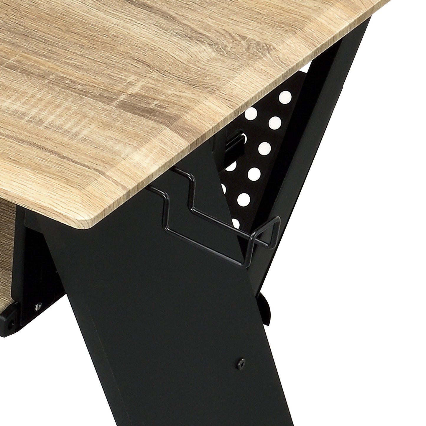 Eleazar Natural Oak Finish Music Recording Studio Desk - 24"W Workstation