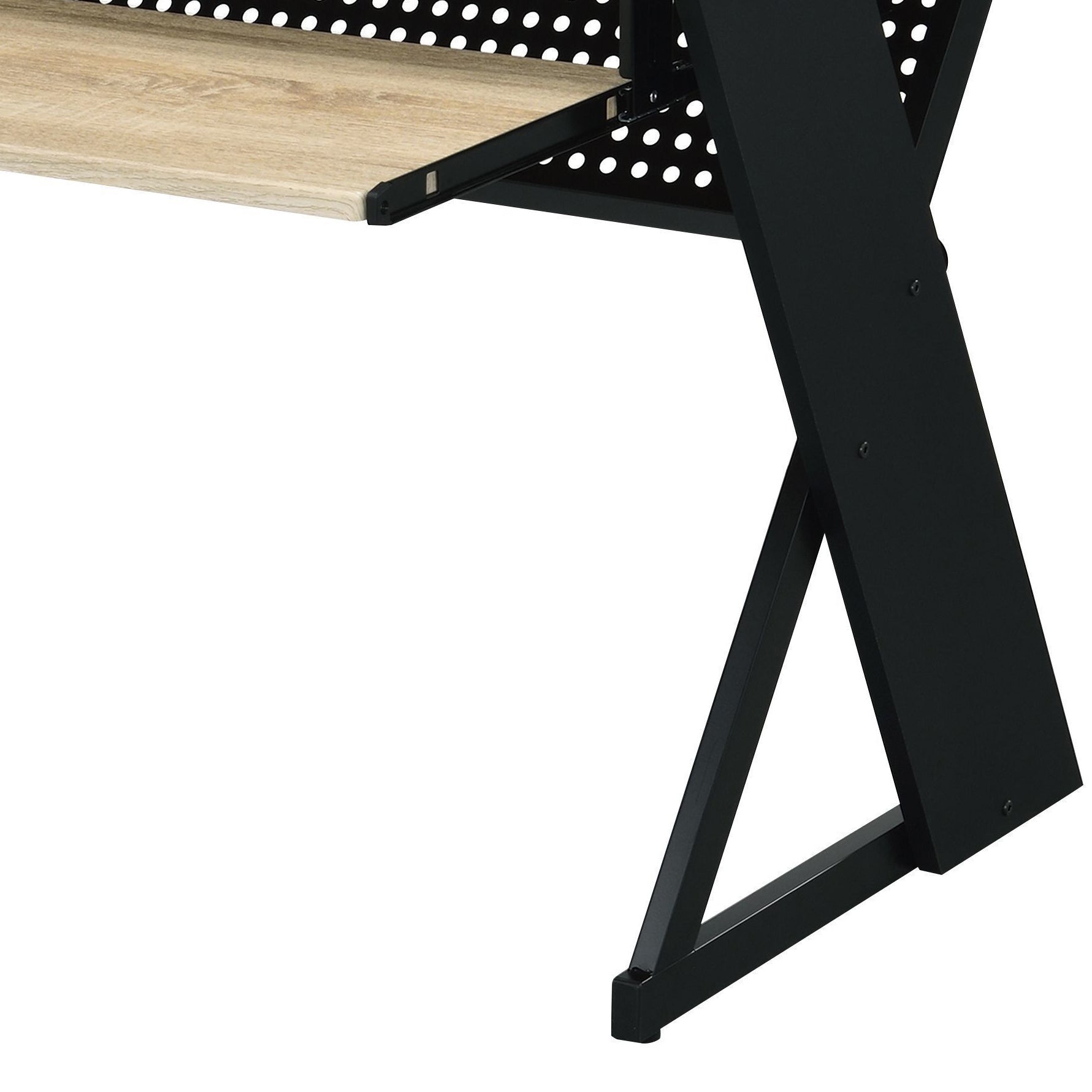 Eleazar Natural Oak Finish Music Recording Studio Desk - 24"W Workstation