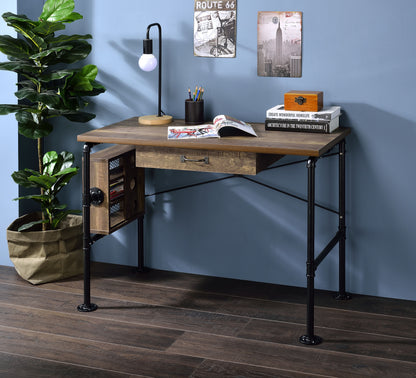 Endang Weathered Oak & Black Finish Writing Desk