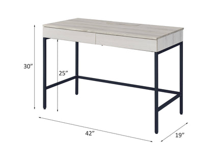 Black & Natural Writing Desk with Storage
