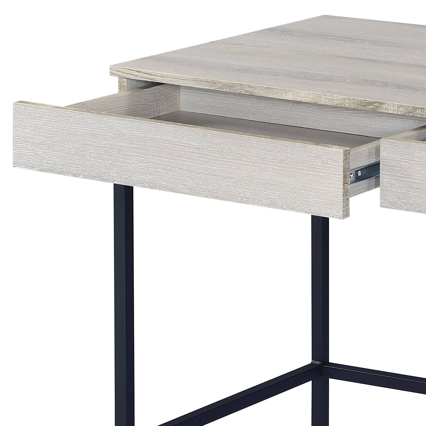 Black & Natural Writing Desk with Storage