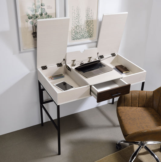 Verster Natural & Black Finish Writing Desk W/USB