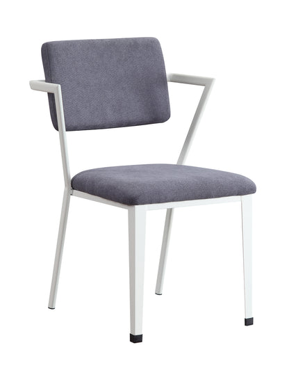 Cargo Gray Fabric & White Finish Office Chair