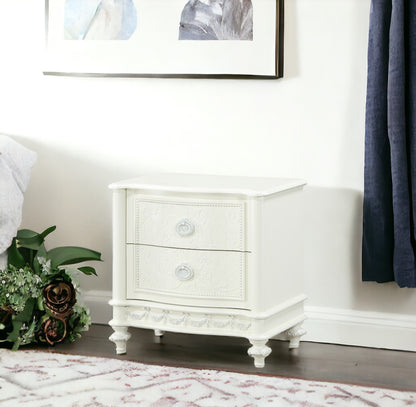 Dorothy Ivory Finish Nightstand W/2 Drawers