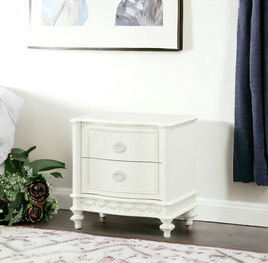 Dorothy Ivory Finish Nightstand W/2 Drawers