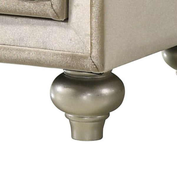 Beige Velvet Nightstand with 3 Drawers - 16" x 26" for Bedroom