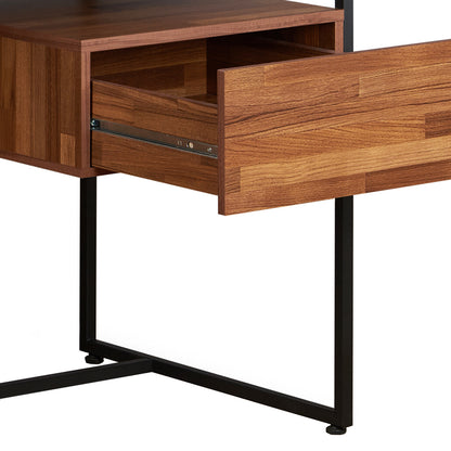 Sara Walnut & Sandy Black Finish Writing Desk - 24" L x 62" W
