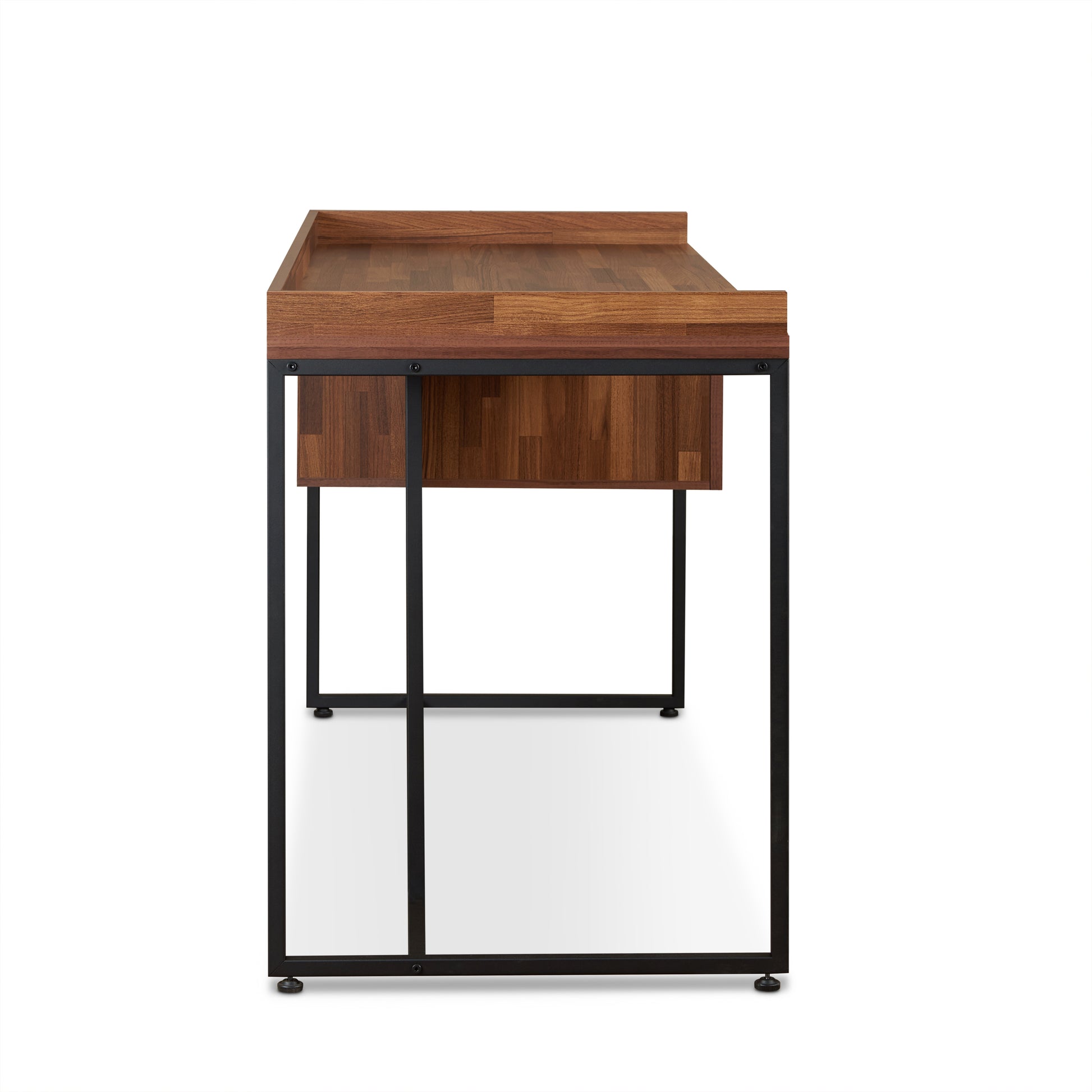 Sara Walnut & Sandy Black Finish Writing Desk - 24" L x 62" W