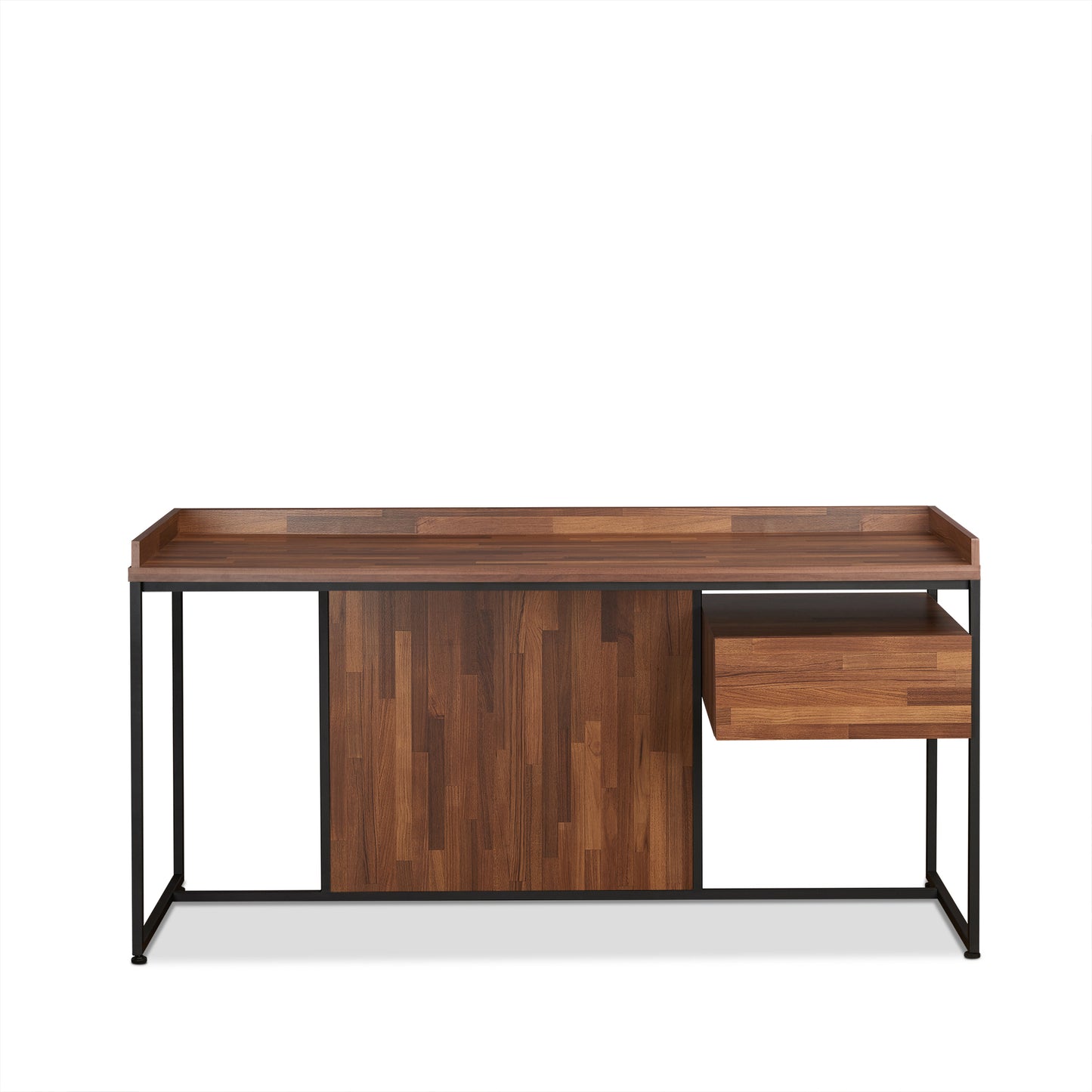 Sara Walnut & Sandy Black Finish Writing Desk - 24" L x 62" W