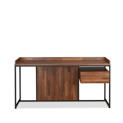 Sara Walnut & Sandy Black Finish Writing Desk - 24" L x 62" W