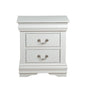 1pc Traditional Classic White Finish 2-Drawers Nightstand Wooden Bedroom Furniture