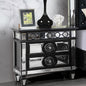 Glam Luxury Bedroom Black and Mirrored Finish Nightstand with 2 Drawers Wooden Furniture 1pc
