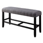 1pc Counter Height Bench Espresso Finish Wood Upholstered Padded Seat Apron Kitchen Dining Furniture Footrest Support