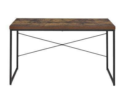 Industrial Style 1pc Writing Desk Wooden Weathered Oak Finish Black Metal Frame Laptop Table Home Office Furniture