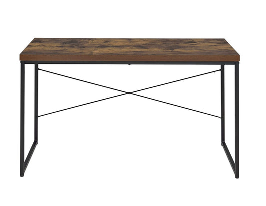 Industrial Style 1pc Writing Desk Wooden Weathered Oak Finish Black Metal Frame Laptop Table Home Office Furniture