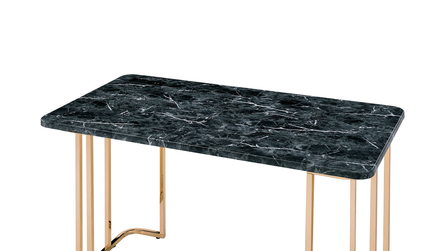 Gold Black Computer Desk Rectangular Office Desk 47.25"