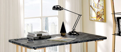 Gold Black Computer Desk Rectangular Office Desk 47.25"