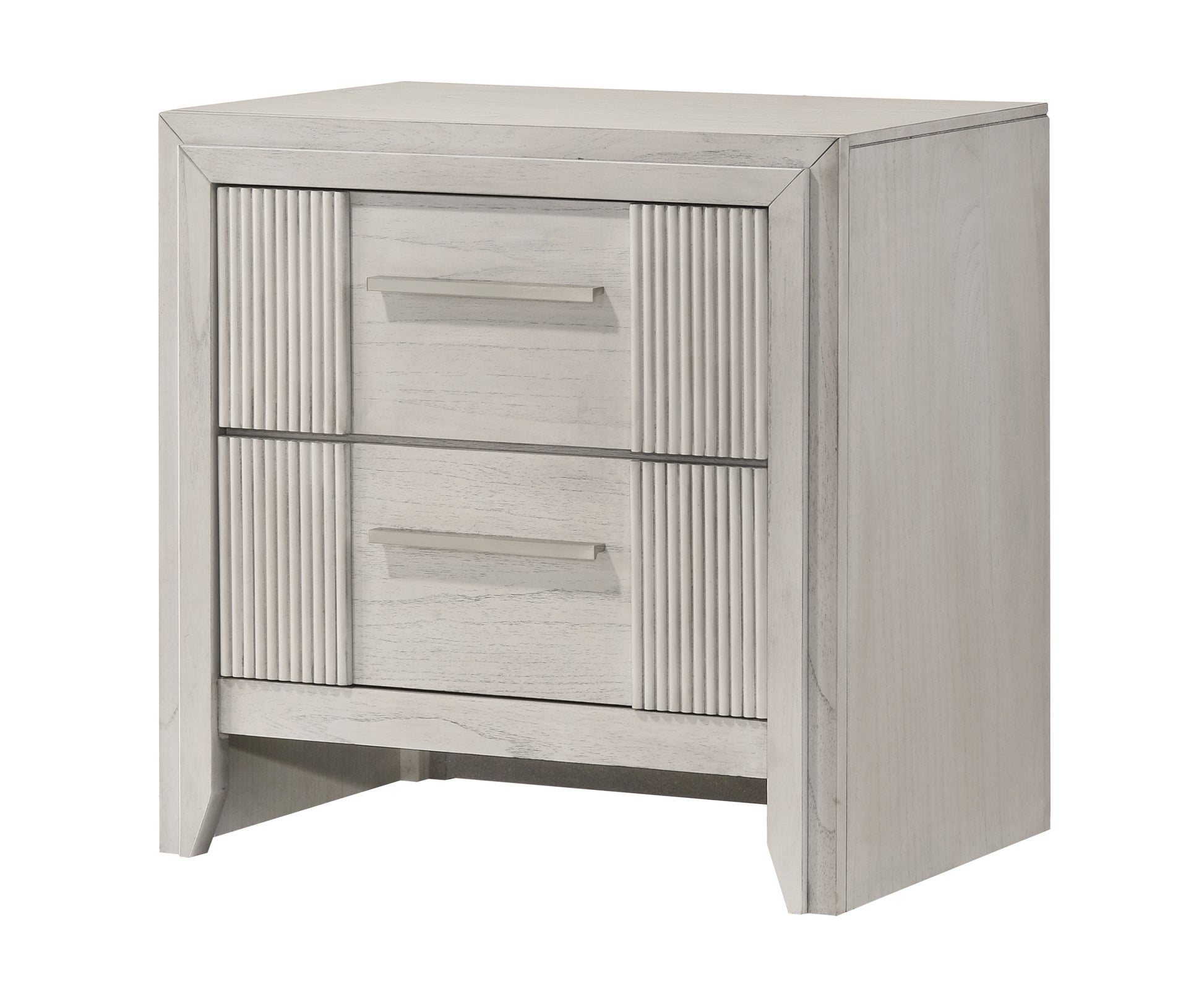1pc Contemporary 2-Drawer Nightstand Mist White Finish Wooden Furniture