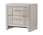 1pc Contemporary 2-Drawer Nightstand Mist White Finish Wooden Furniture