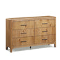 1pc Natural Wood Finish Six Drawer Dresser Wooden Bedroom Furniture