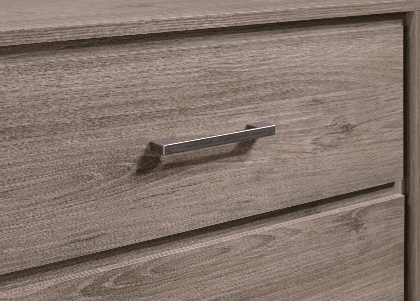 Contemporary 2-Drawer Nightstand - Gray Oak Finish