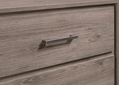 Contemporary 2-Drawer Nightstand - Gray Oak Finish