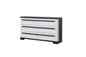1pc Six Drawers Dresser Cream Ebony Finish Wooden Storage Bedroom Furniture