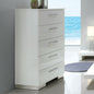 Modern contemporary Style 1pc Chest High Gloss Coating Five Drawers White Finish