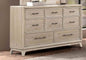 1pc Oak Finish Eight Drawers Dresser Solid Rubberwood Contemporary Sleek Ample Storage