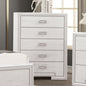 Transitional Style 1pc Chest Ball Bearing Glides English Dovetail Drawers Metal Handles Rustic White Bedroom Furniture