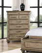 Transitional Style 1pc Chest Knob And Metal Handles 7-Drawers Bun Feet Ball Bearing Glides Aged Oak Finish Bedroom Furniture