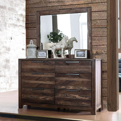 Natural Solid Wood Bedroom Dresser - 56" Wide