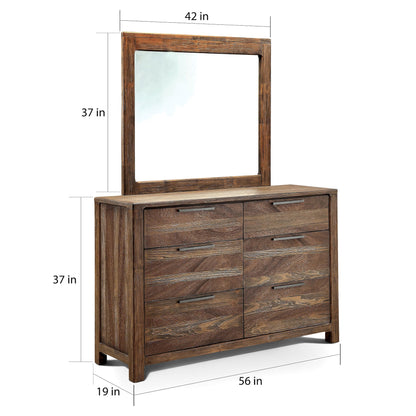 Natural Solid Wood Bedroom Dresser - 56" Wide