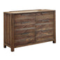 Contemporary 1pc Dresser Only Felt-Lined Top Drawers Black Bar Pull Rustic Natural Tone Bedroom Furniture
