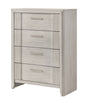 1pc Contemporary 4-Drawer Tall Storage Chest Mist White Finish Wooden Furniture