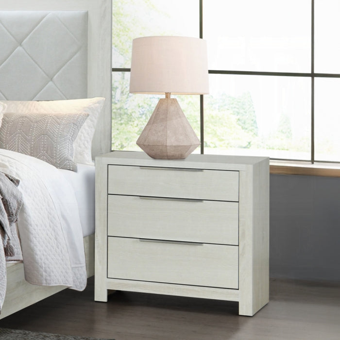 Modern Transitional Beige Finish 1pc Nightstand with 3x Drawers Wooden Bedroom Furniture Storage Bedside Cabinet