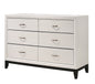 1pc Contemporary 6-Drawer Dresser White Finish Wooden Bedroom Furniture