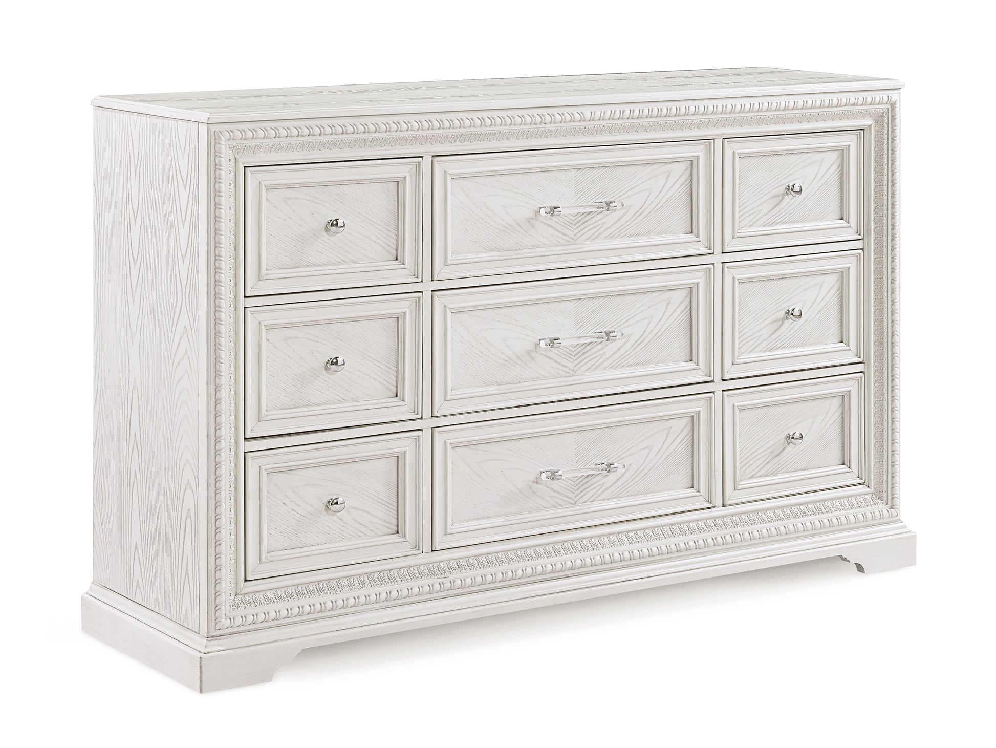 1pc Traditional 6-Drawer Storage Dresser Antique White Finish Wooden Furniture